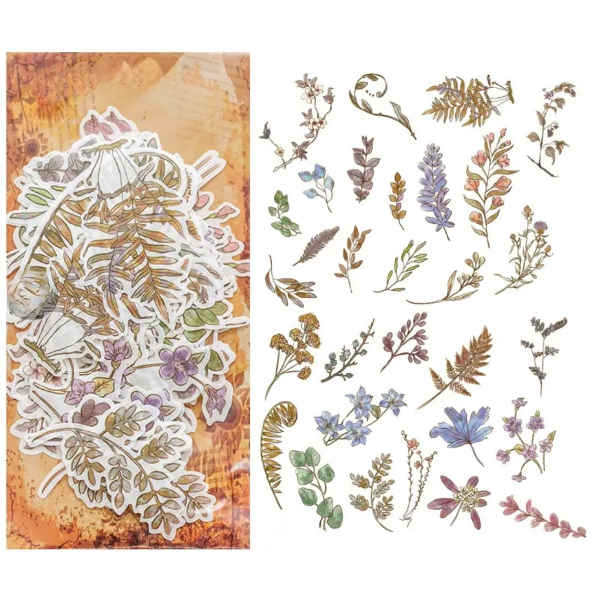 Botanical Branch Washi Stickers - 60 Pieces