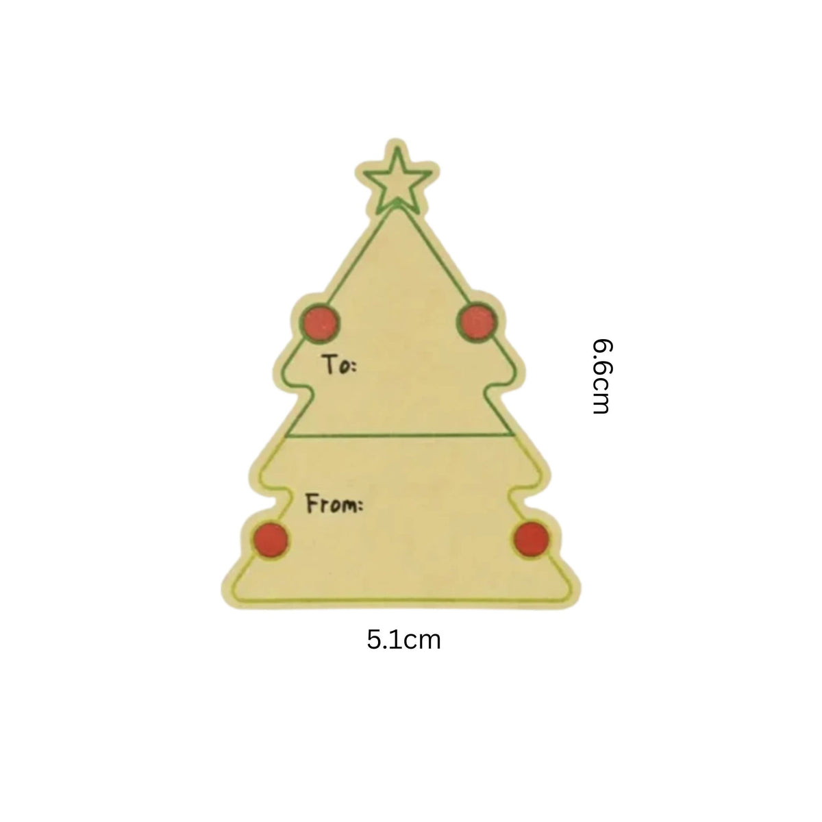 Kraft Christmas Tree Gift Stickers Present Labels - 30 Pieces