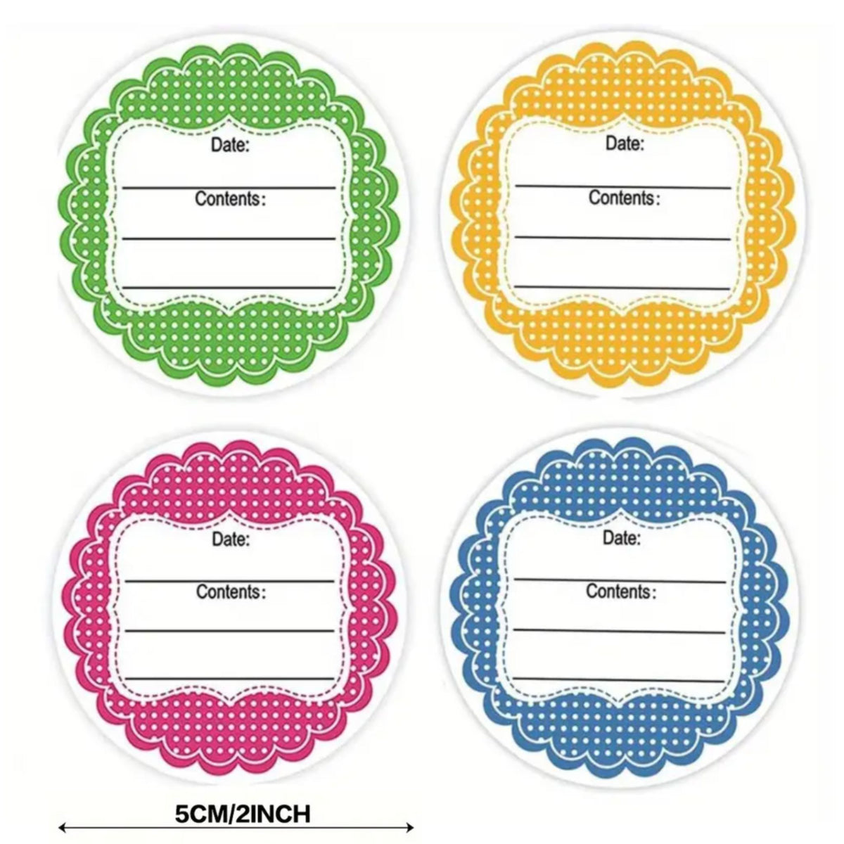 Colourful Contents Sticker Labels - 30 Pieces