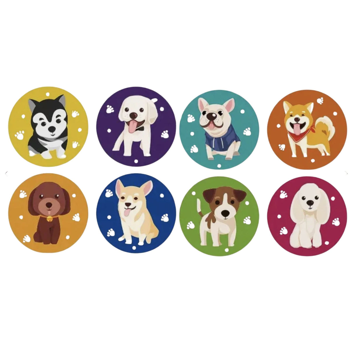 Cartoon Dog Puppy Stickers - 100 Pieces