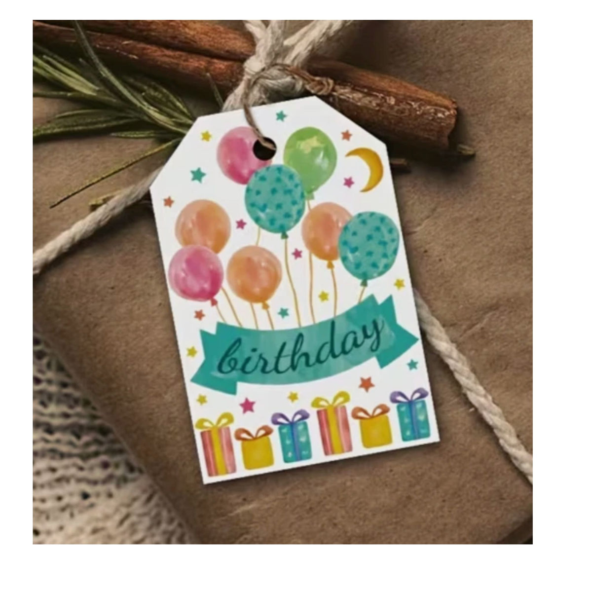 Happy Birthday Gift Card Tags - Set of 10