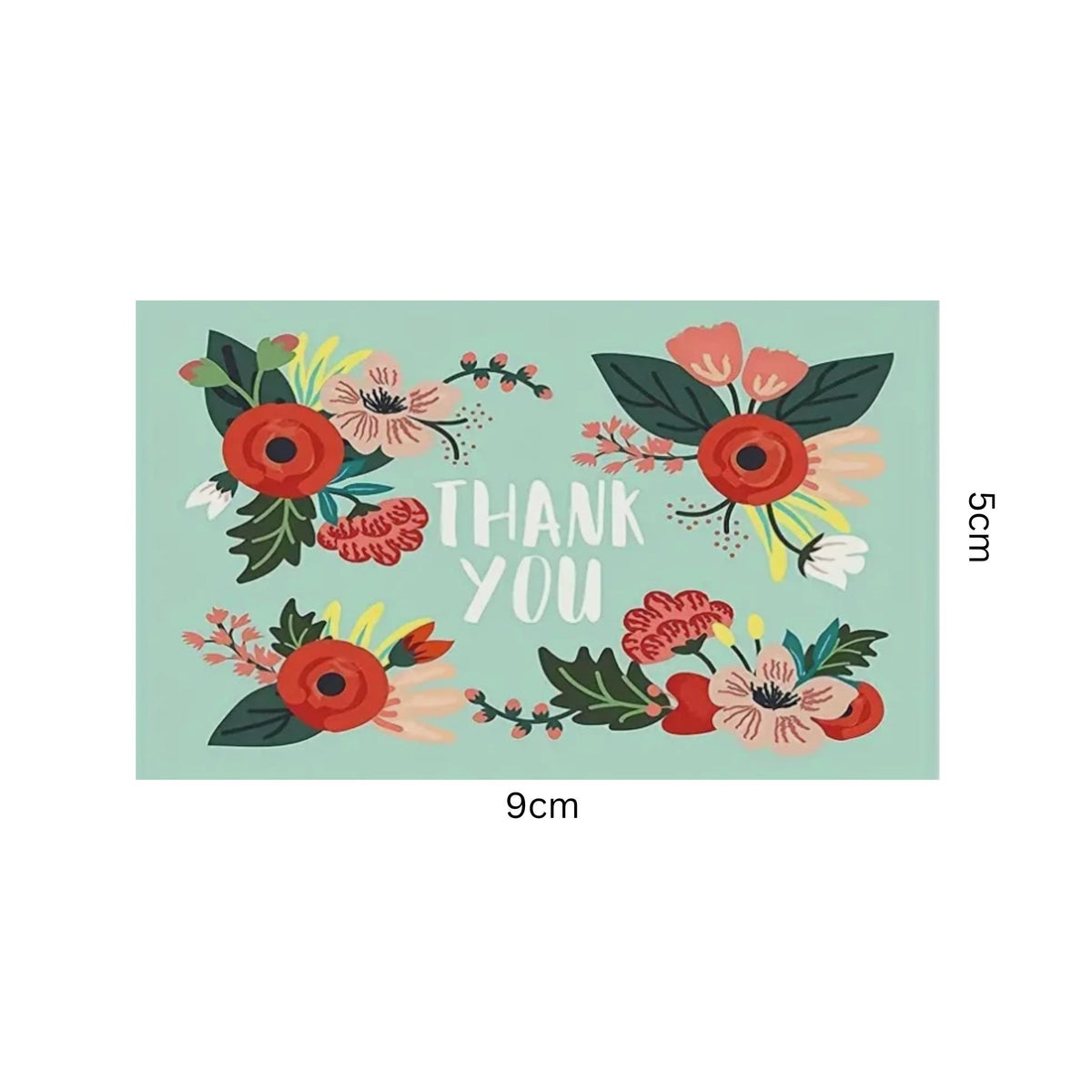 Green Floral Thank You Gift Cards - Set of 25