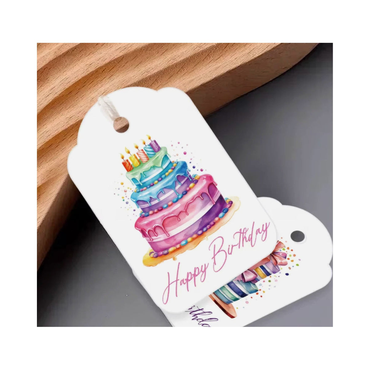 Colourful Birthday Gift Card Tags - Set of 12