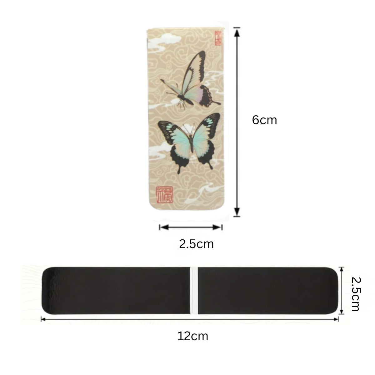 Japanese Butterfly Premium Magnetic Bookmarks - Set of 2