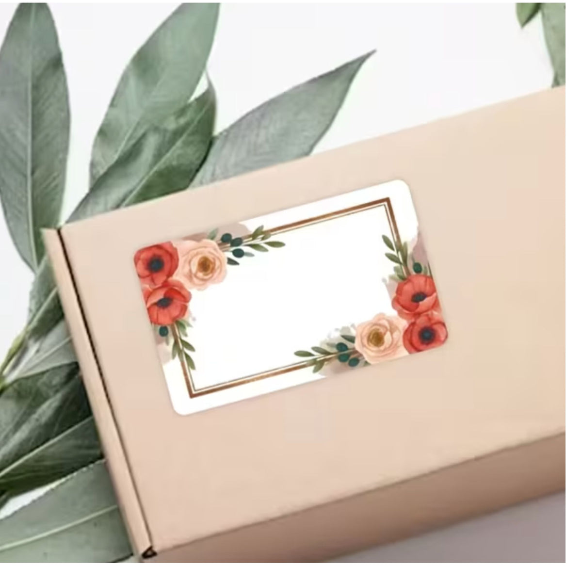Floral Blank Storage Sticker Labels #1 - 50 Pieces