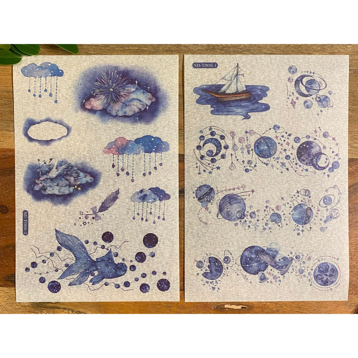 Night Ocean Washi Stickers - 6 Sheets