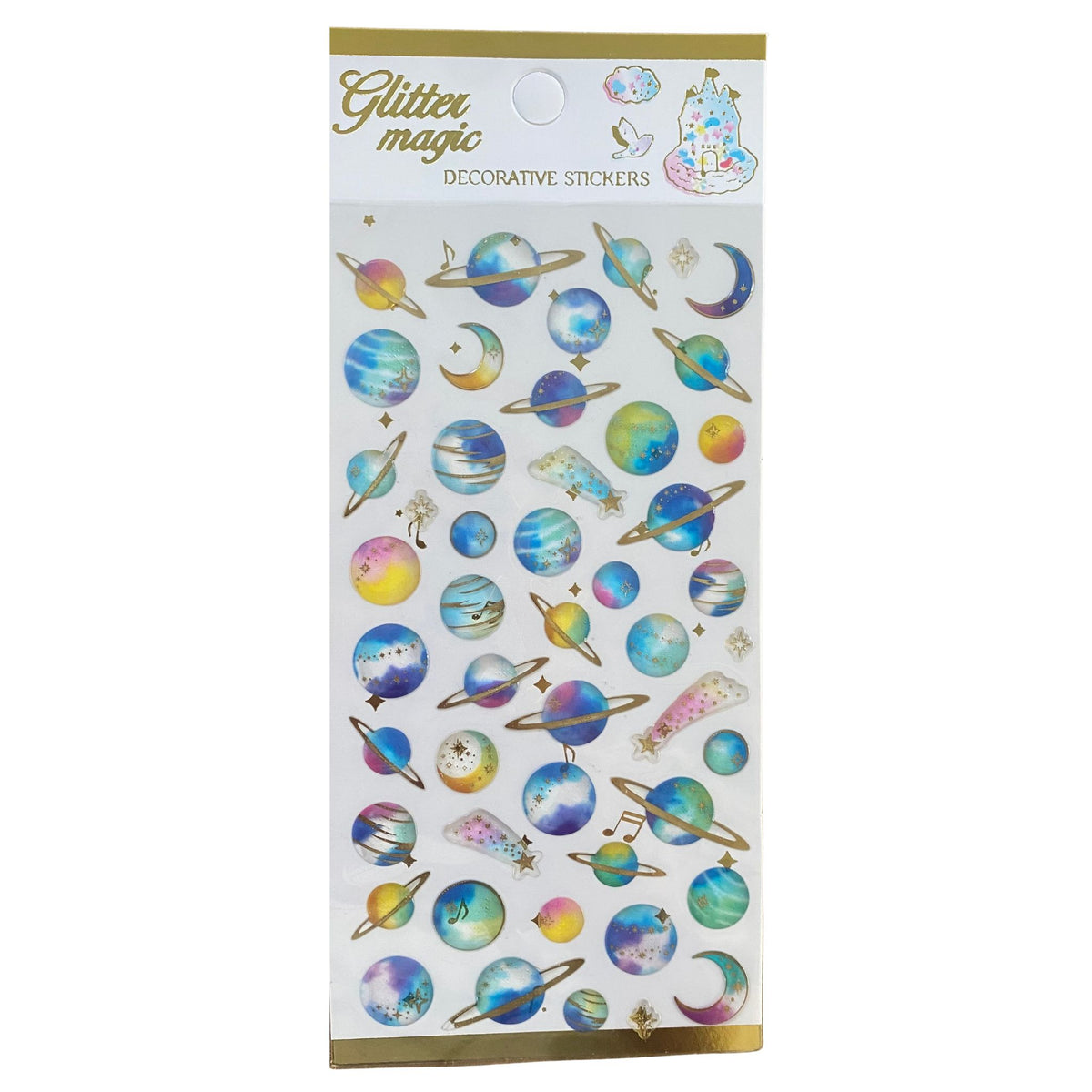 Planet 3D Crystal Puffy Sticker Sheet