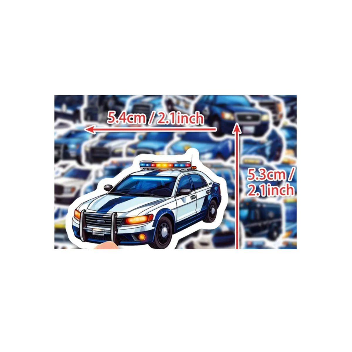 Police Car Stickers - 50 Pieces