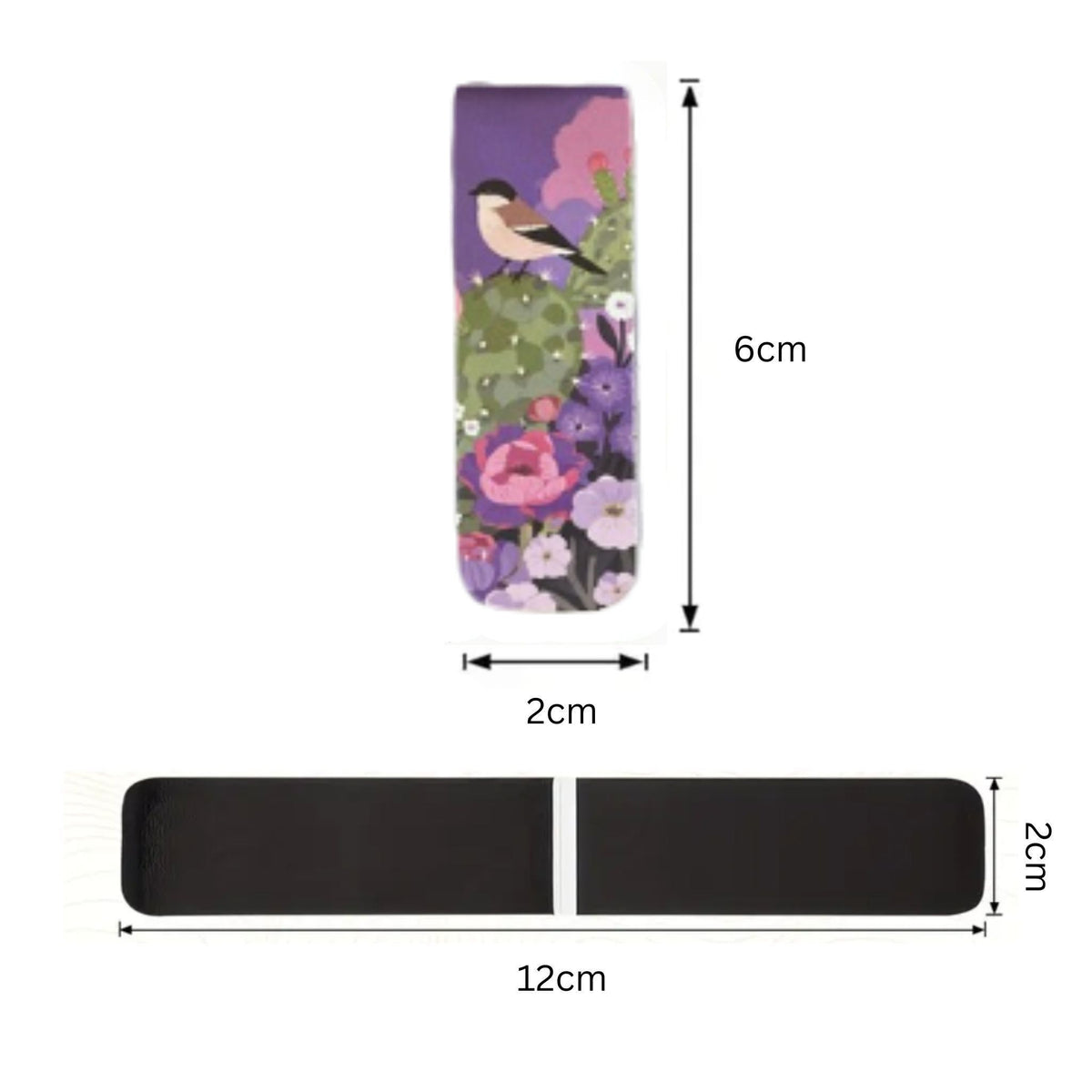 Purple Cactus Bird Magnetic Bookmarks #3 - Set of 3
