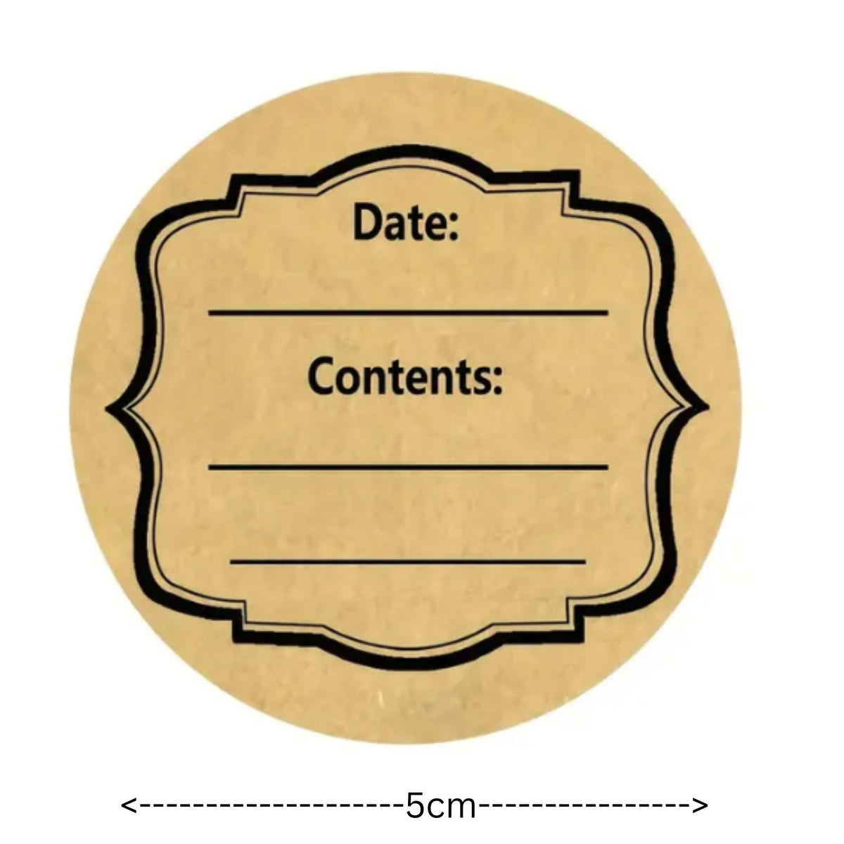 Kraft Contents Sticker Labels - 30 Pieces