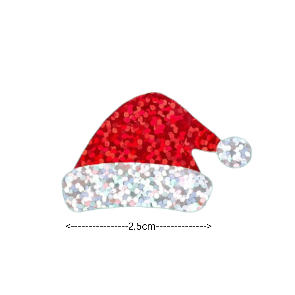 Holographic Santa Hat Stickers - 100 Pieces