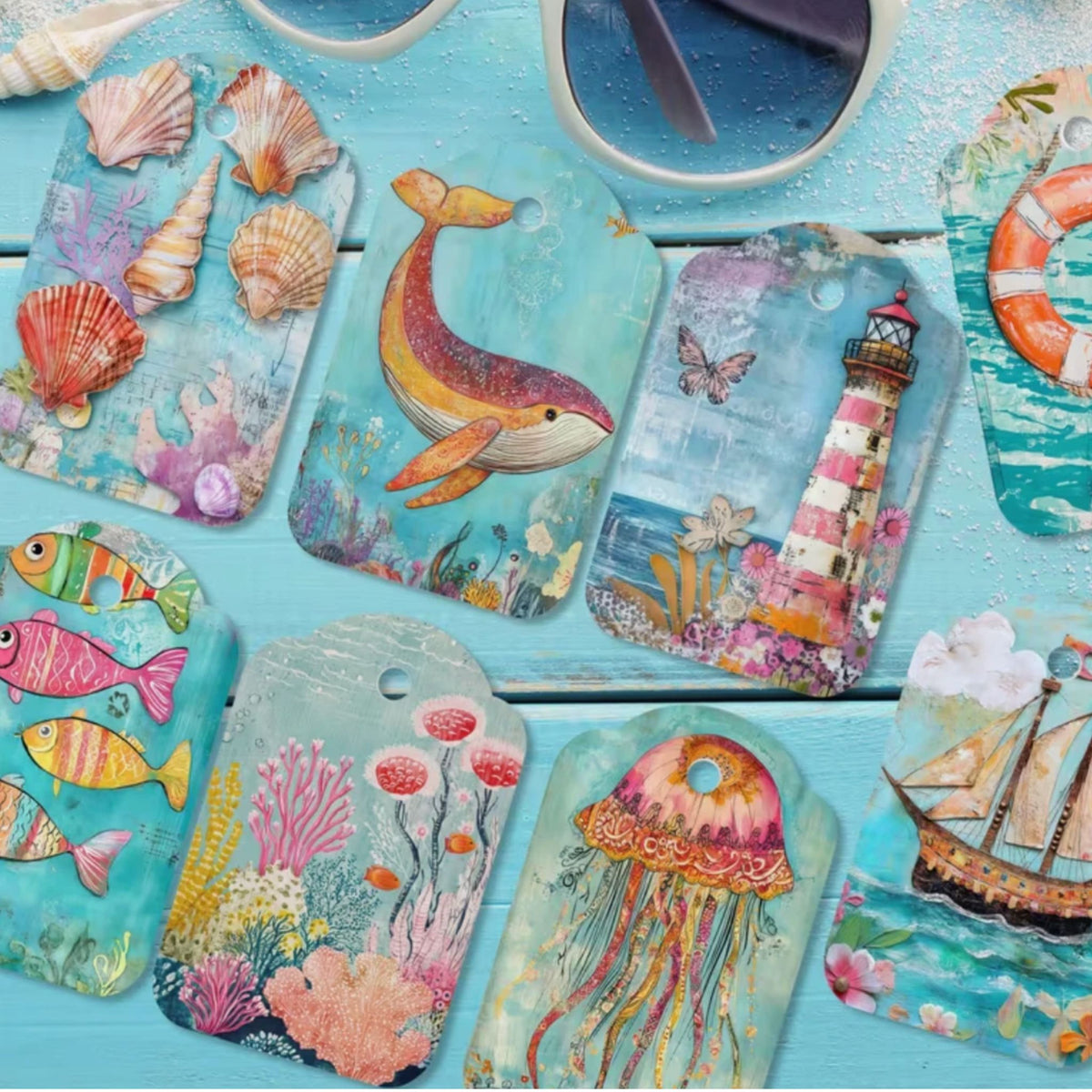 Sea Animal Ocean Gift Card Tags - Set of 12
