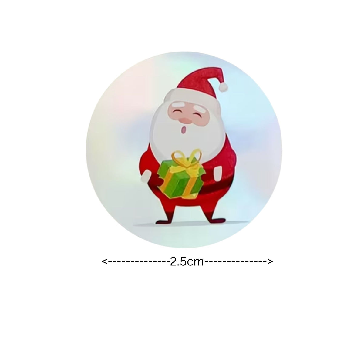 Santa Laser Christmas Stickers - 100 Pieces