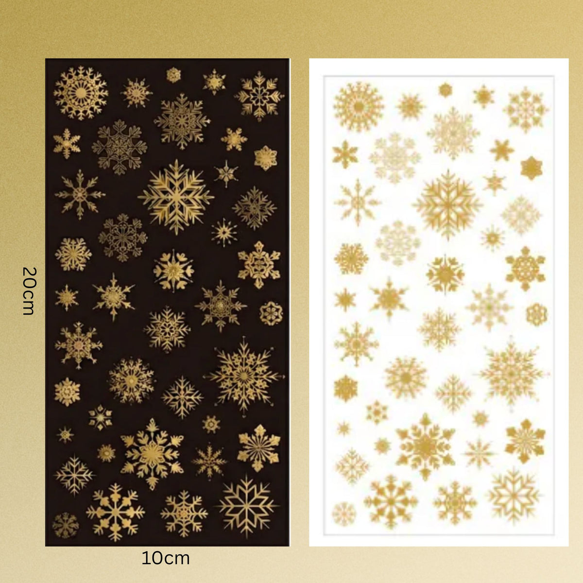 Snowflake Design Gold Stamping Transparent Stickers