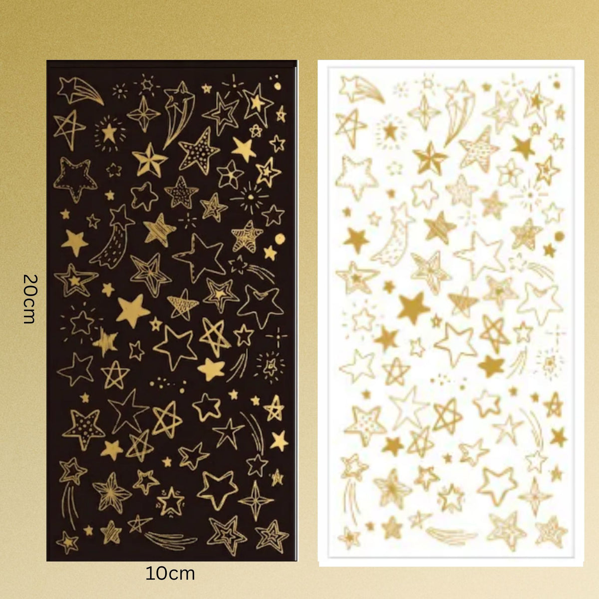 Star Design Gold Stamping Transparent Stickers