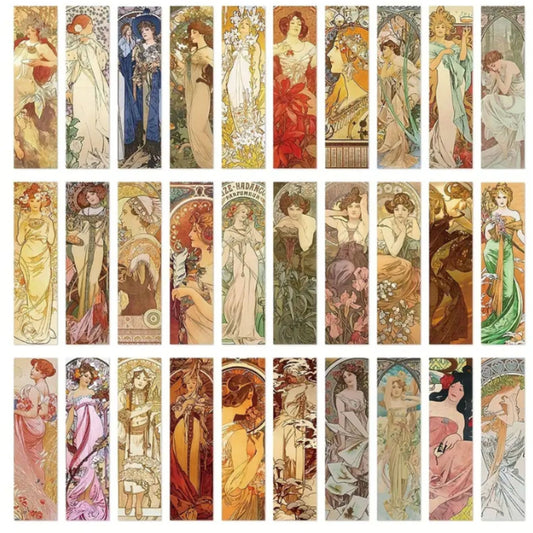Alphonse Mucha Art Bookmarks - Set of 5