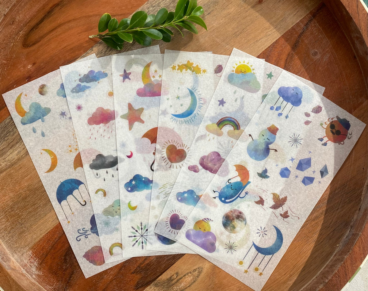 Weather Forecast Washi Stickers - 6 Sheets