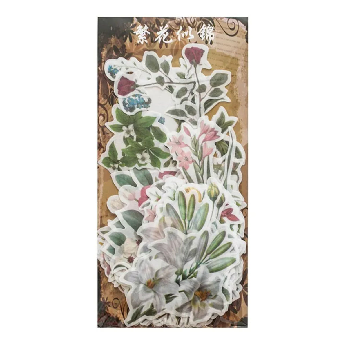 Botanical Flower Washi Stickers - 60 Pieces