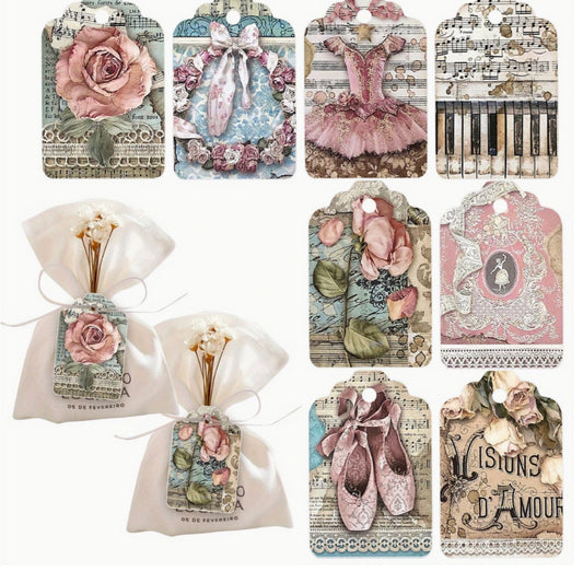 Vintage Ballet Gift Card Tags - Set of 12