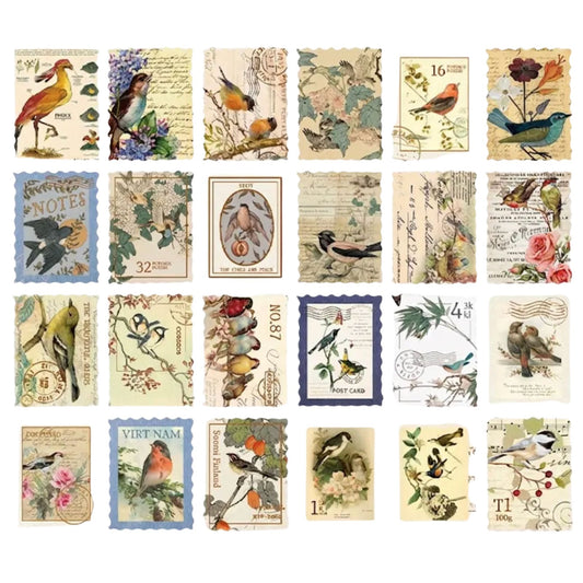 Retro Vintage Bird Stamp Stickers