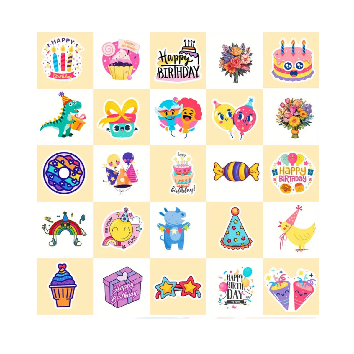 Birthday Stickers - 50 Pieces