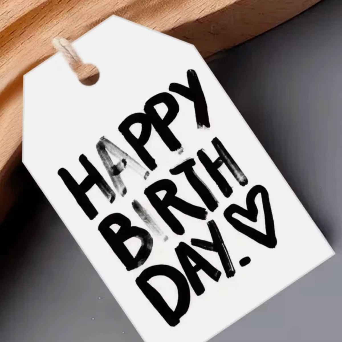 Black White Birthday Gift Card Tags - Set of 10