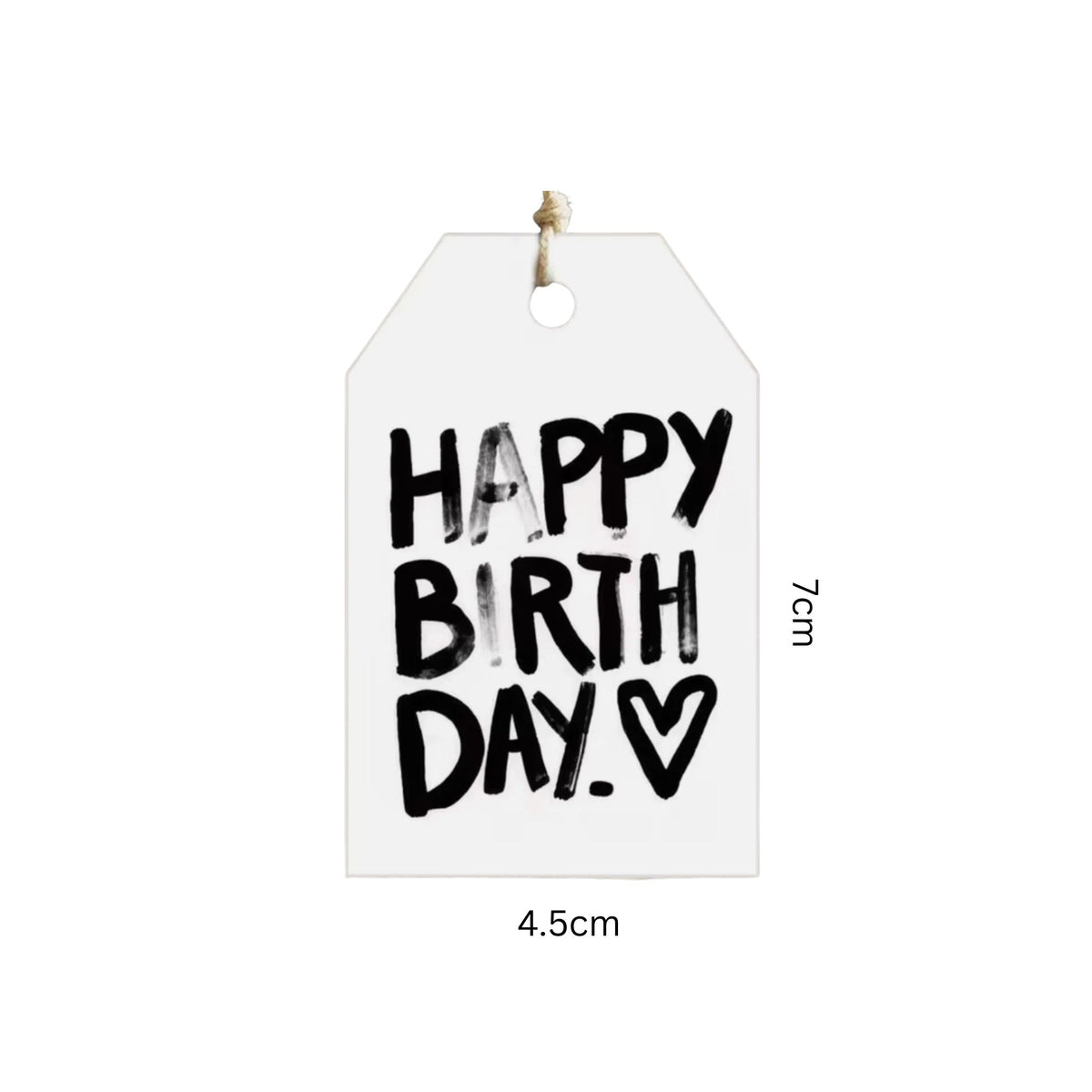 Black White Birthday Gift Card Tags - Set of 10