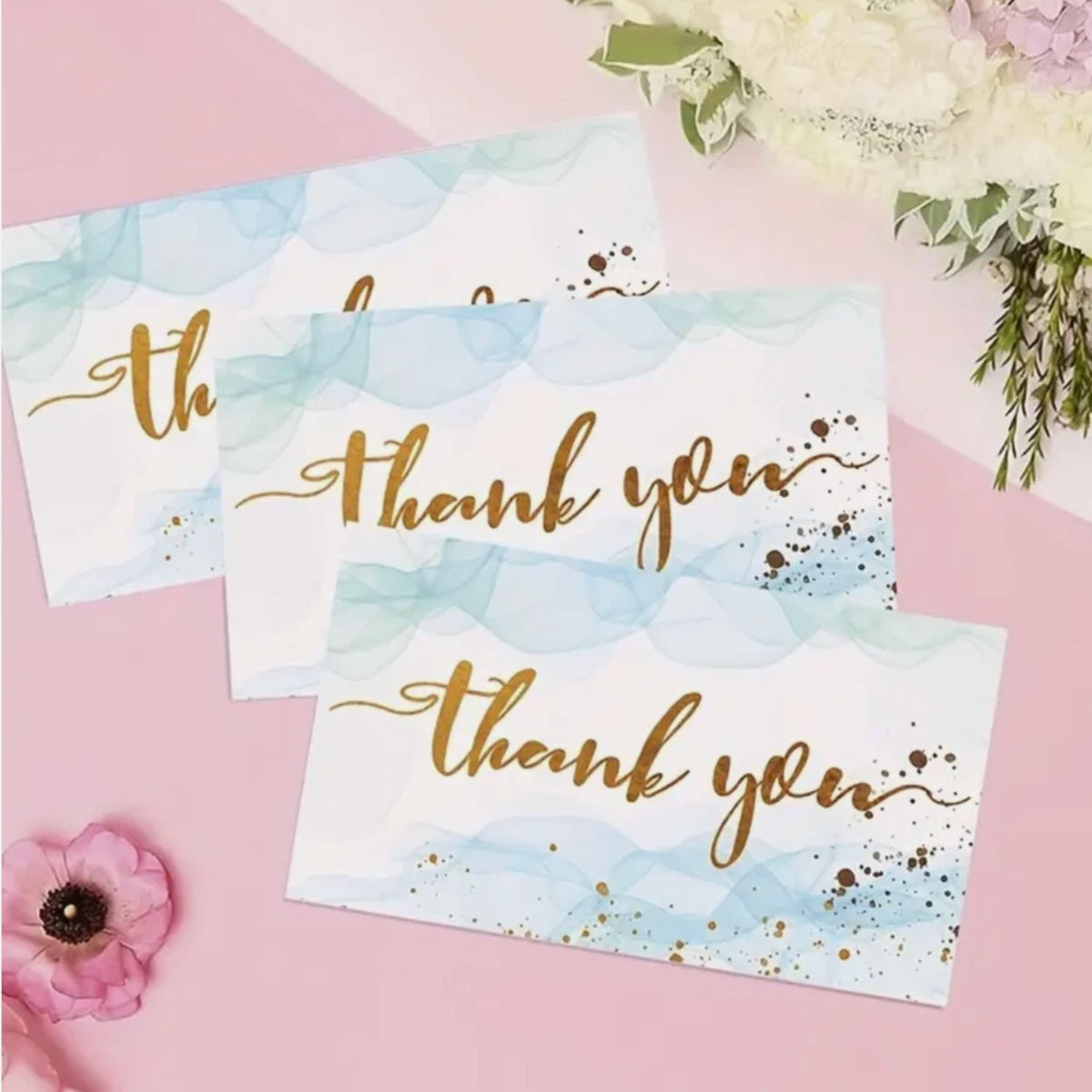 Blue Thank You Gift Cards - Set of 25