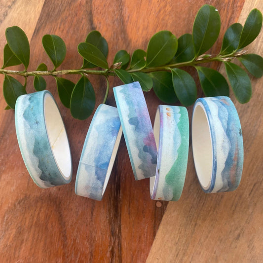 Mini Washi Tape Set Blue / Green - 5 Rolls