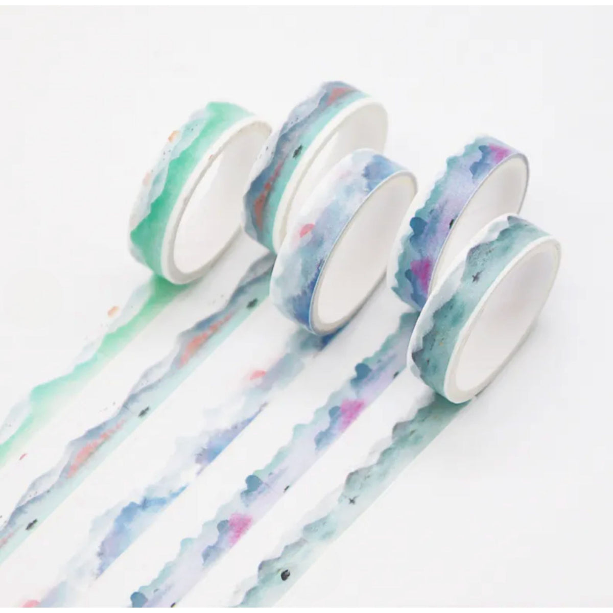 Mini Washi Tape Set Blue / Green - 5 Rolls