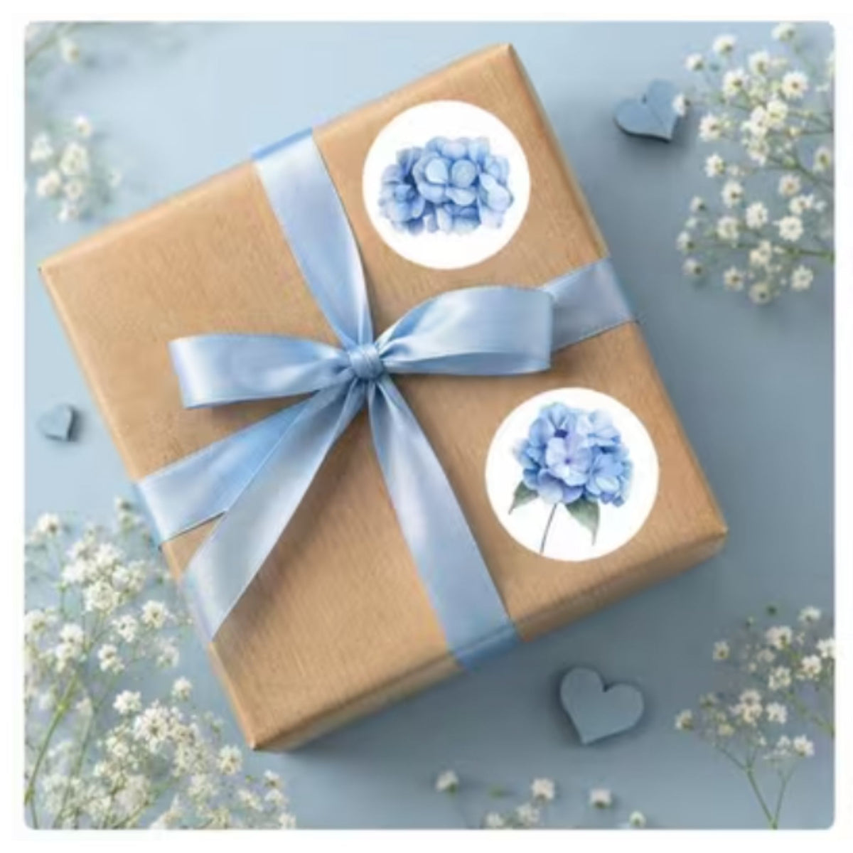 Blue Hydrangea Stickers - 100 Pieces