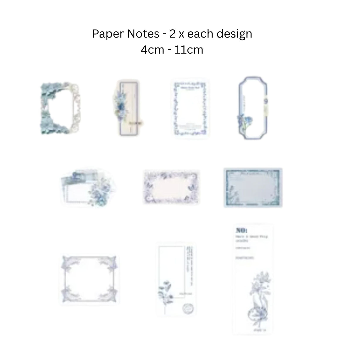 Blue Scrapbooking Junk Journal Paper & Sticker Pack - 100 Pieces