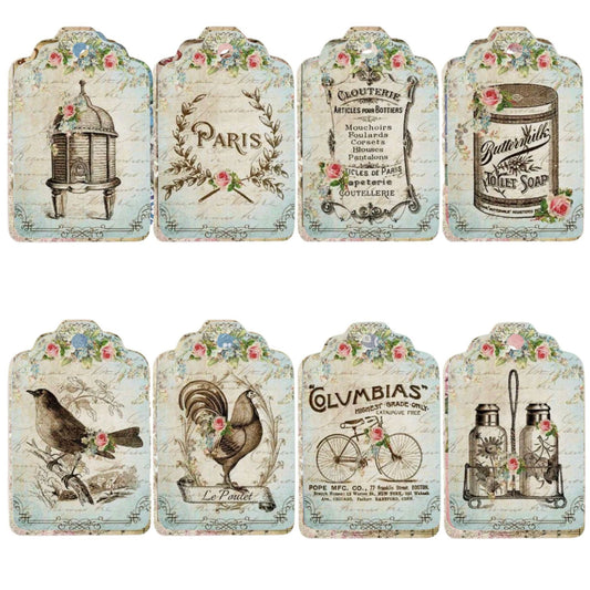 Blue Vintage Gift Card Tags - Set of 12