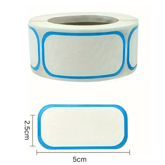 Blue Blank Sticker Labels - 50 Pieces