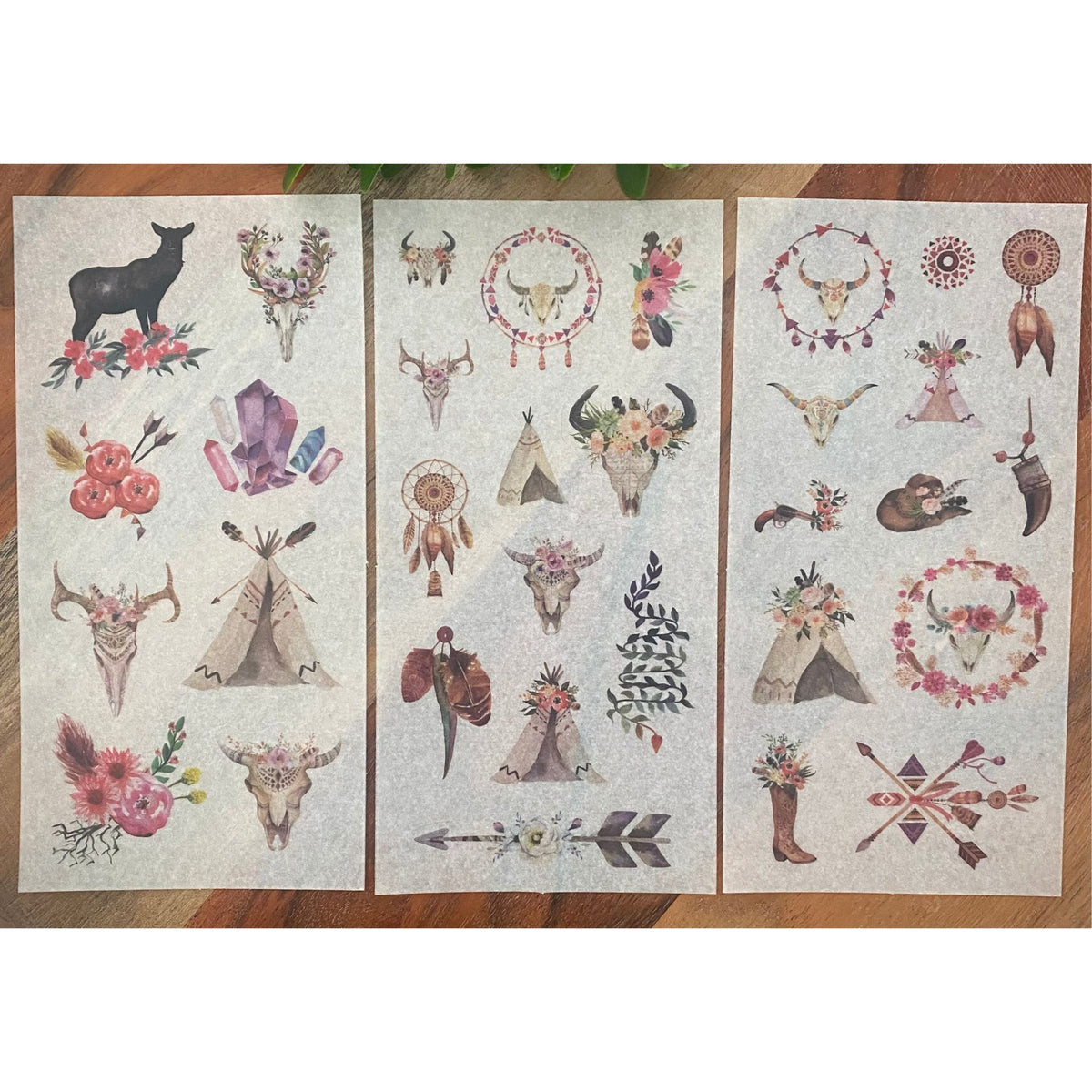 Boho Indian Washi Stickers - 6 Sheets