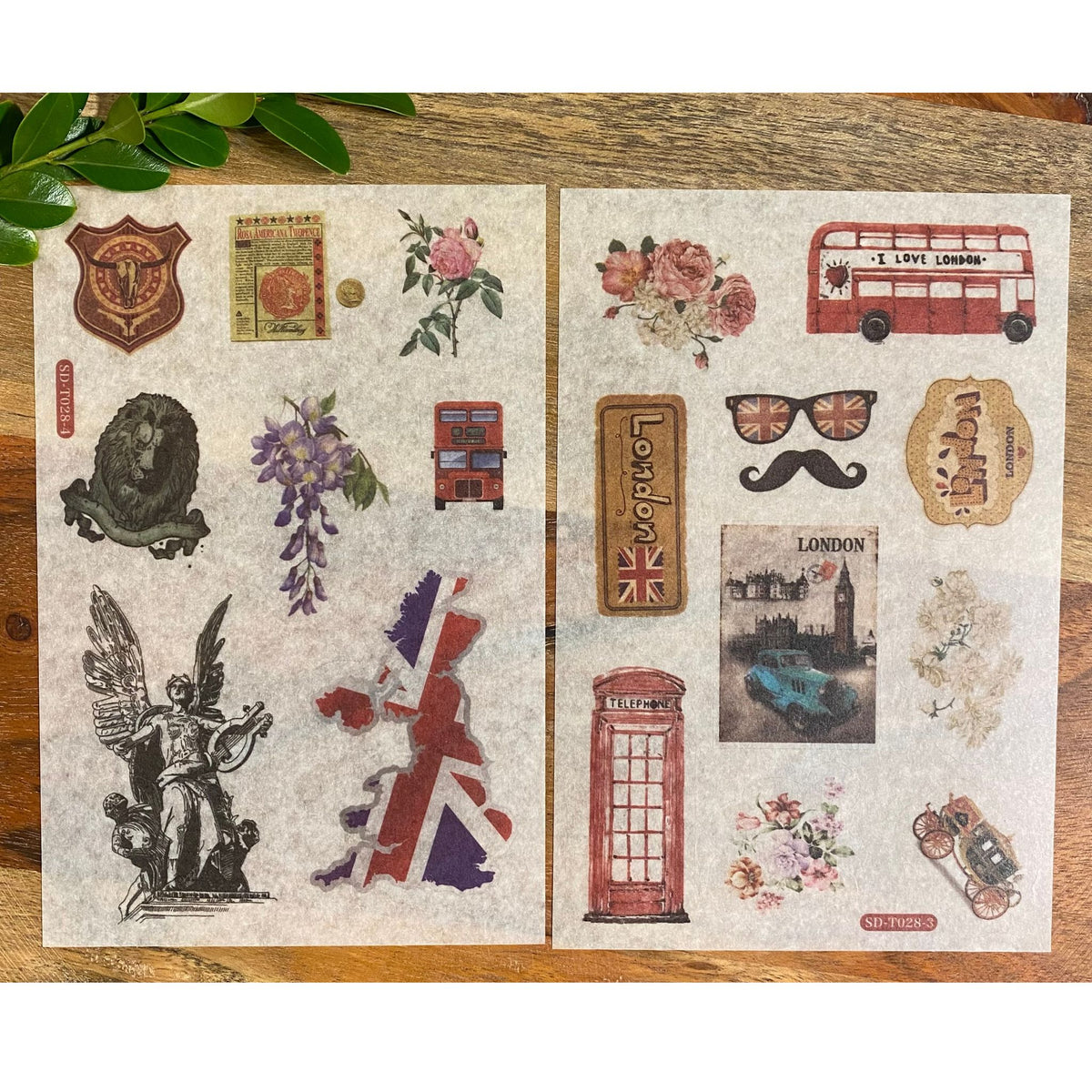 British Style Washi Stickers - 6 Sheets