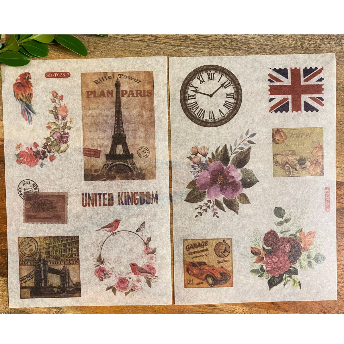 British Style Washi Stickers - 6 Sheets