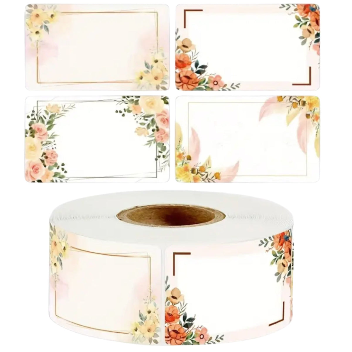 Floral Blank Storage Sticker Labels #3 - 50 Pieces