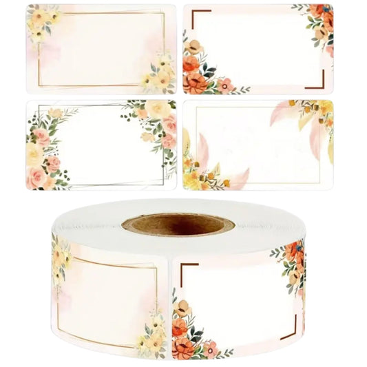 Floral Blank Storage Sticker Labels #3 - 50 Pieces