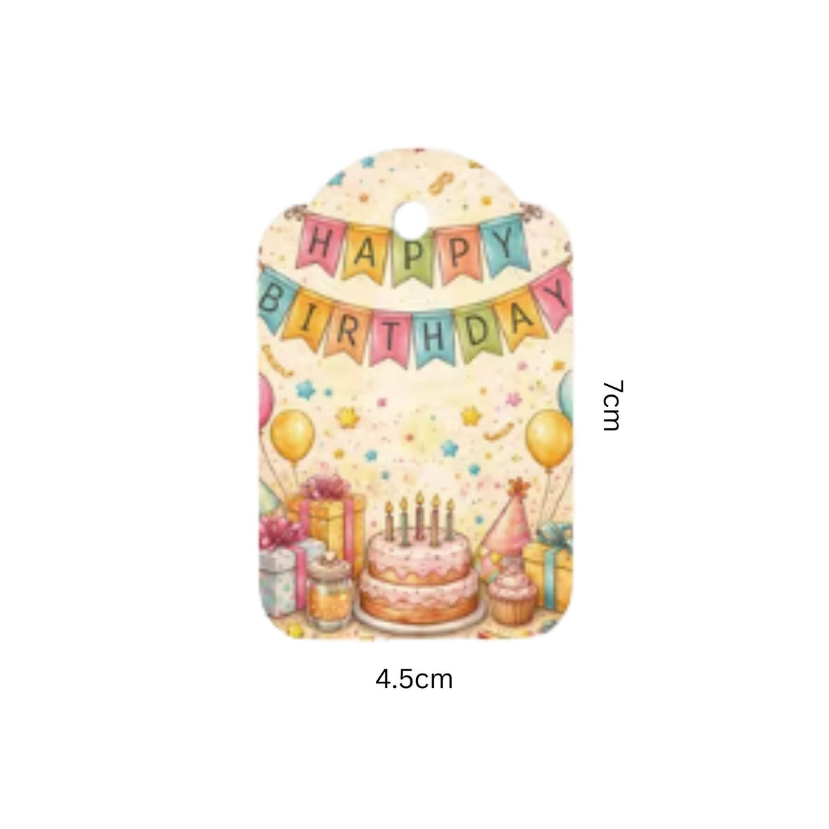 Happy Birthday Gift Card Tags - Set of 12