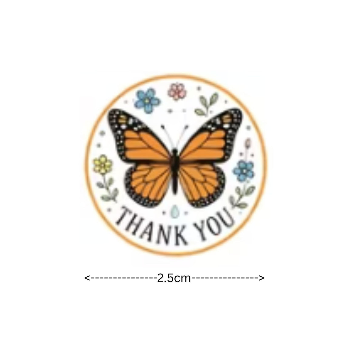 Butterfly Thank You Stickers - 100 Pieces