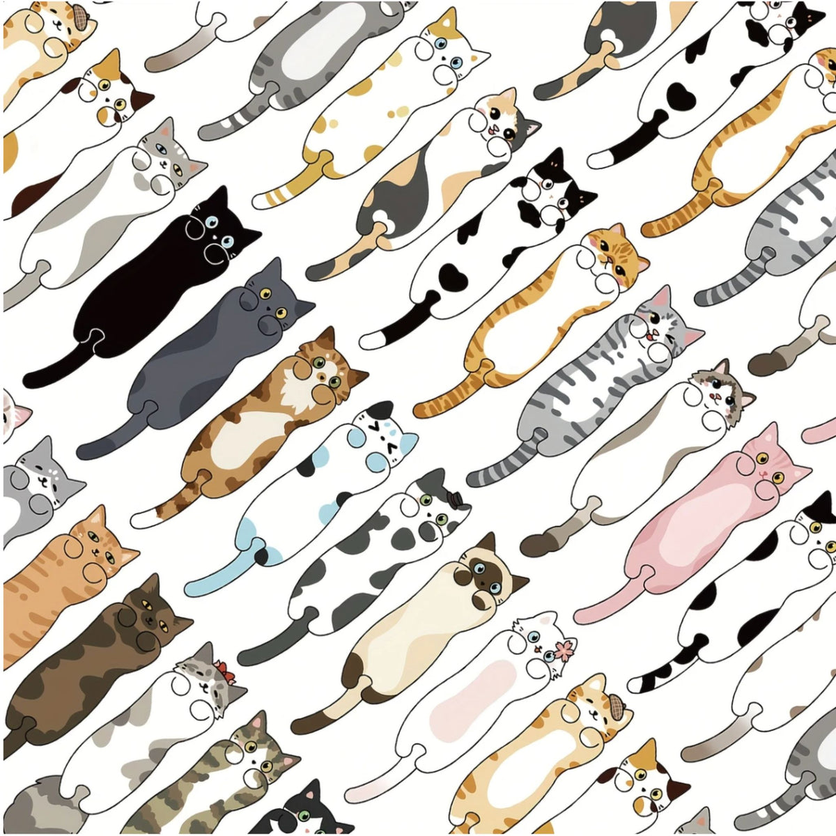 Cartoon Cat Design Bookmarks - Set of 5