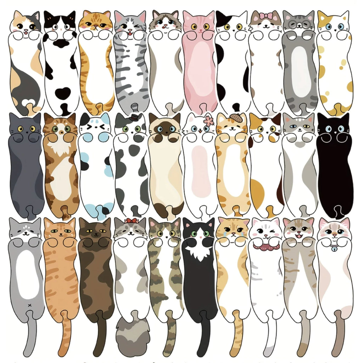 Cartoon Cat Design Bookmarks - Set of 5