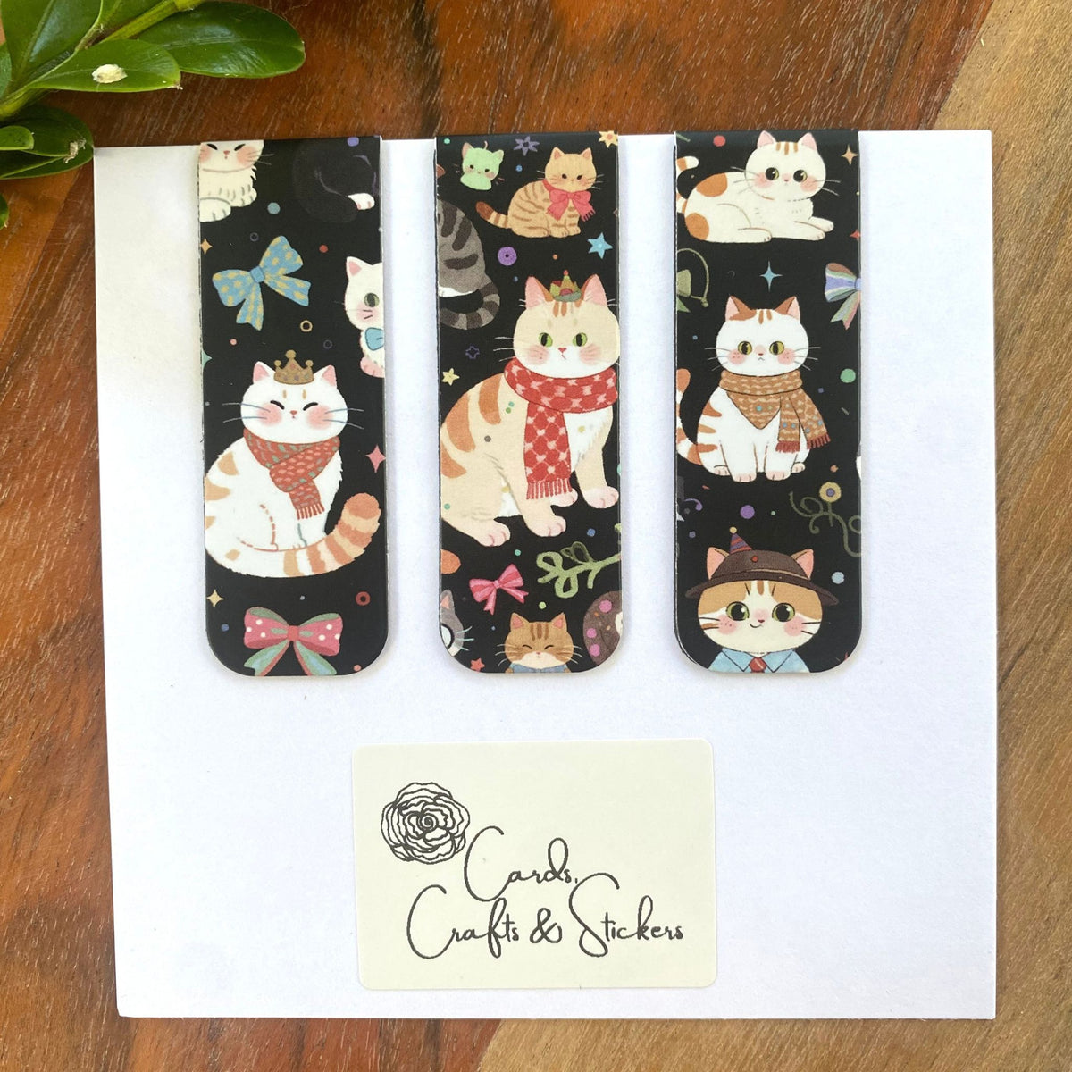 Cartoon Cat Magnetic Bookmarks #1 - Set of 3
