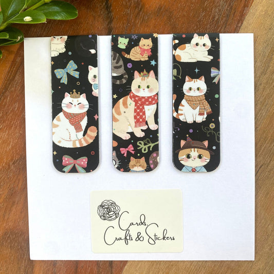 Cartoon Cat Magnetic Bookmarks #1 - Set of 3