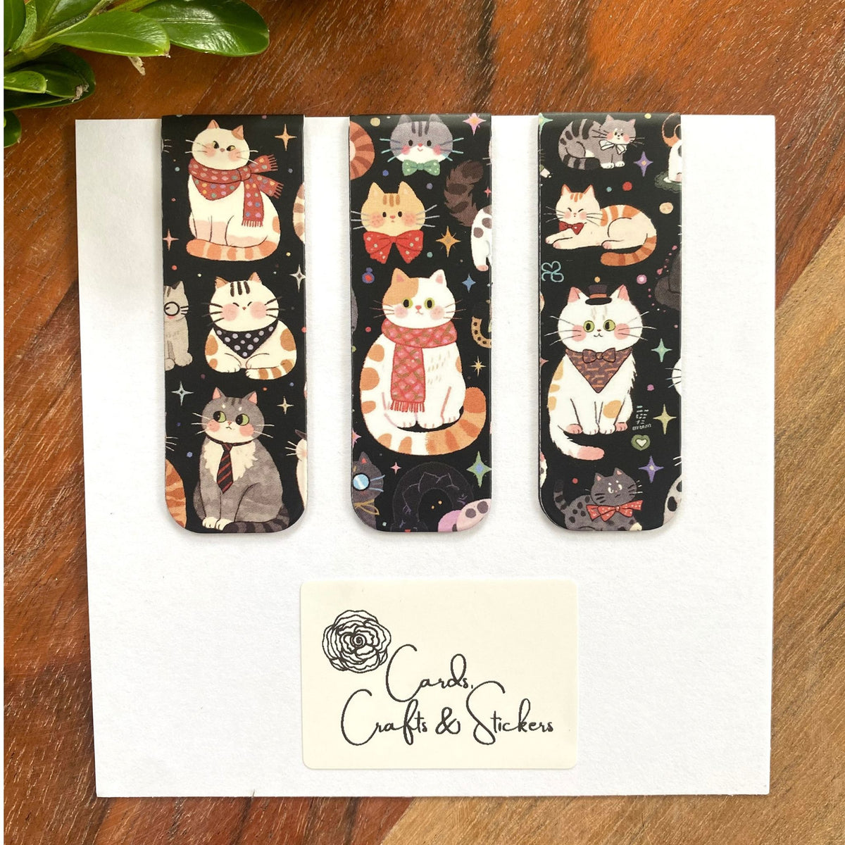 Cartoon Cat Magnetic Bookmarks #2 - Set of 3