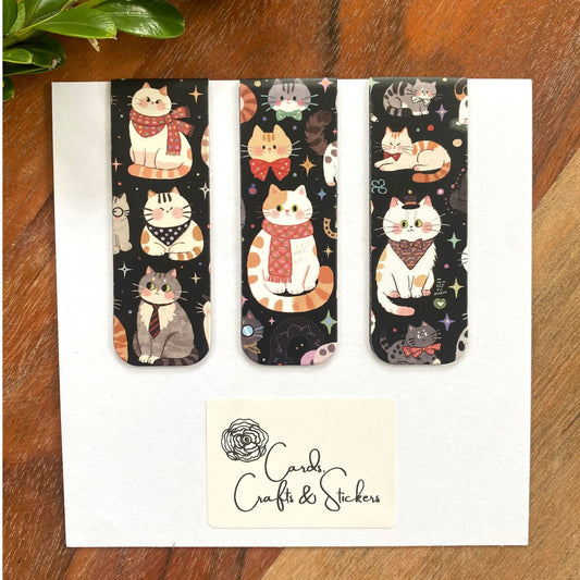 Cartoon Cat Magnetic Bookmarks #2 - Set of 3