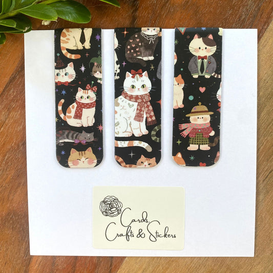 Cartoon Cat Magnetic Bookmarks #3 - Set of 3