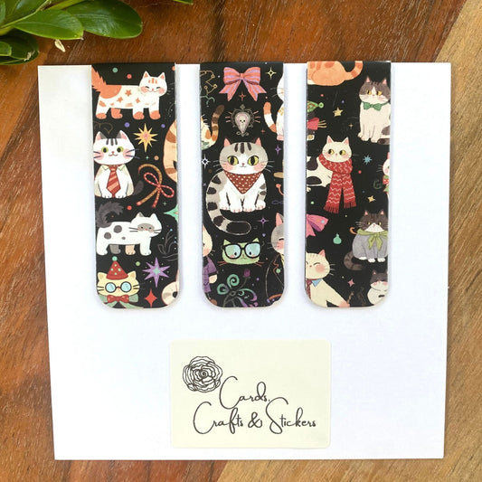 Cartoon Cat Magnetic Bookmarks #4 - Set of 3