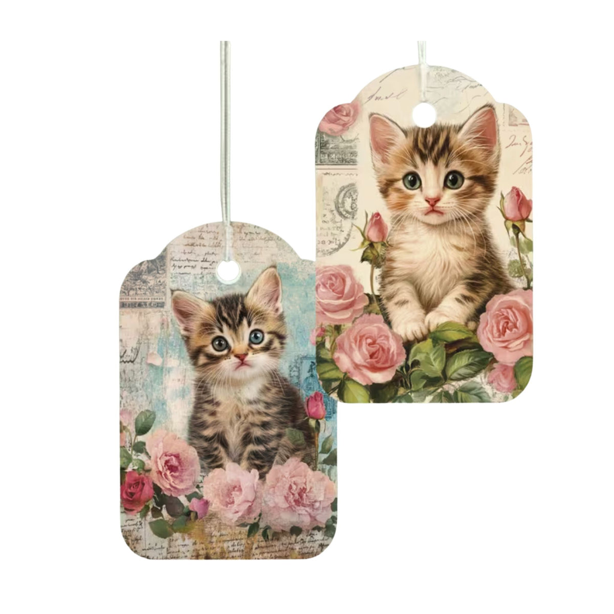 Vintage Cat Gift Card Tags - Set of 12